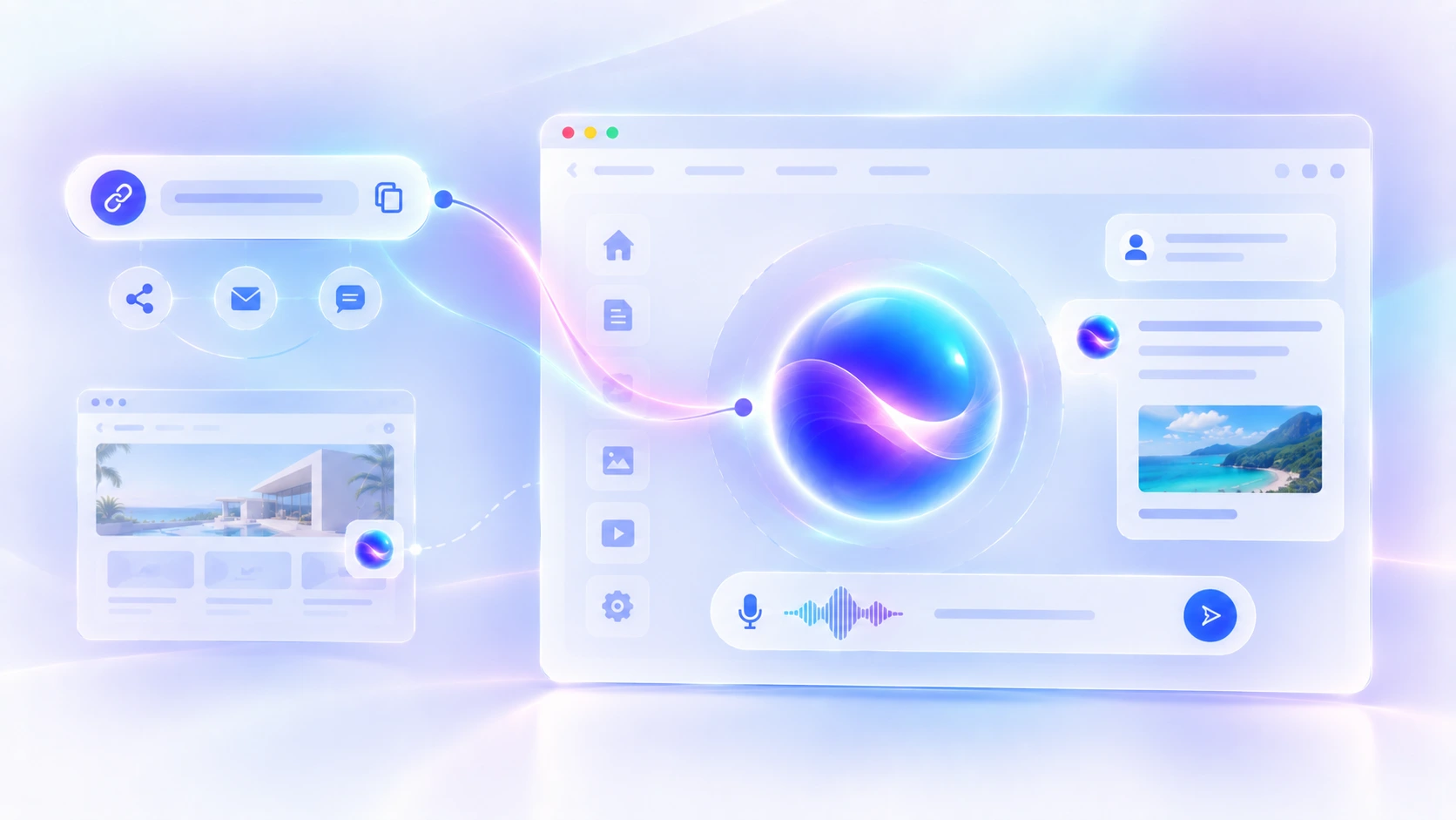 A dedicated Stelt assistant opened directly from a shared link — a full-page conversation with Willow, no website needed.